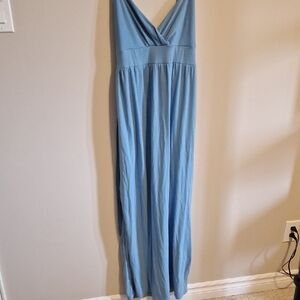 Derek Heart Sky Blue V-Neck Maxi Dress